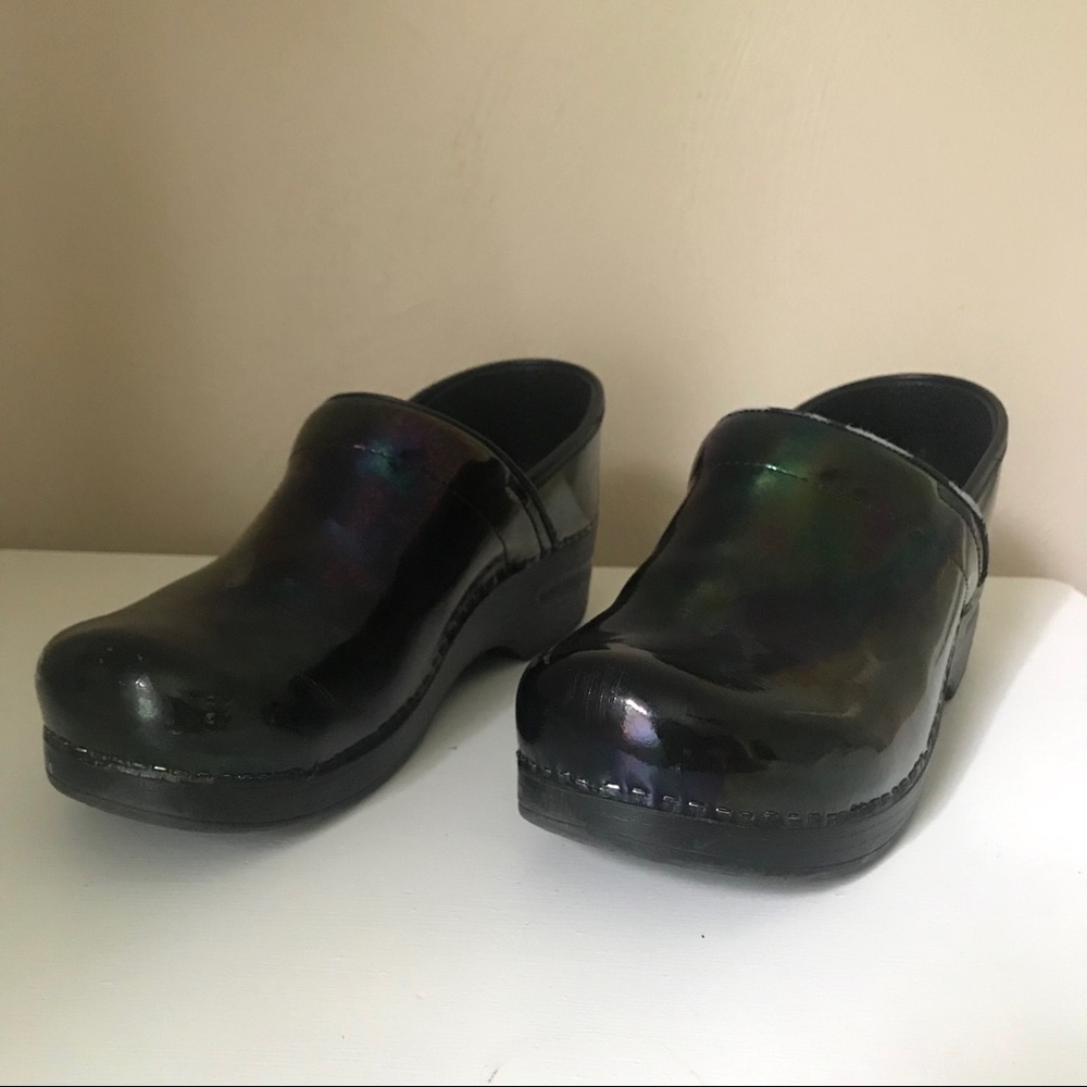 Black Metallic Dansko Clogs